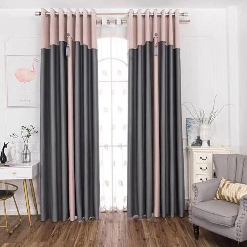 New Nordic Style Double-sided Linen Curtains Living Room Bedroom Study Splicing Light Luxury Classical Curtains Decoration