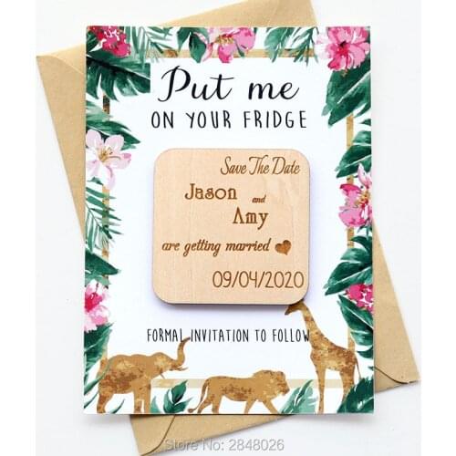Personalized Laser curt Rustic save the date magnet, Wedding Favors,Wood save the date magnet,Wedding Invitation