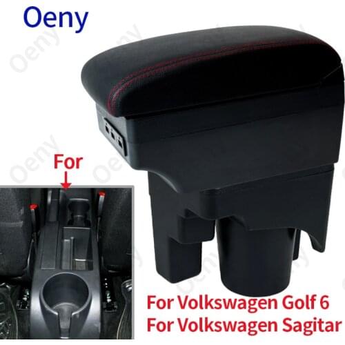 For Volkswagen Golf 6 Armrest box For VW Sagitar 2007-2012 Car Armrest Interior special Retrofit parts Center Storage box USB