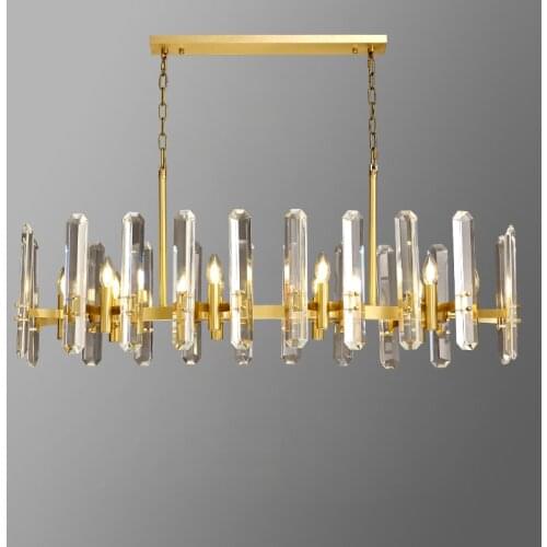 Postmodern light luxury chandelier restaurant study simple modern villa dining room long bar designer crystal chandelier