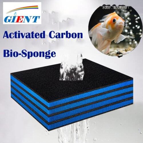 Fish Tank Activated Carbon Biochemical Filter Cotton High-Density Water Purification Sponge Aquarium Filter Filter Accessories