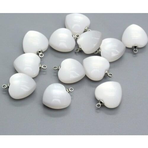 5pcs Lovely Bulging Heart Love Earring Resin Charms Imitation Opal Necklace Bracelet Decoration Pendant DIY Jewelry Accessory