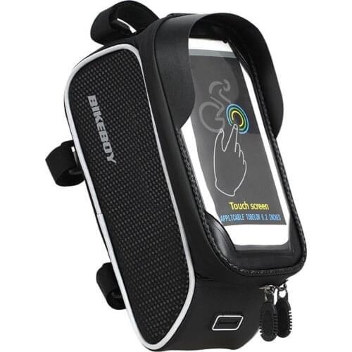 Bicycle Bags Front Saddle Frame MTB Bike Bag Cycling Accessories Zipper Waterproof Screen Touch Top Tube Phone Pocket