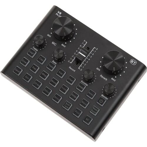 Mini External Sound Card Support BT Connection Volume Control Plug and Play High Performance Mutilfuctional for PC Smartphone