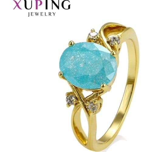 Xuping Ancient/Royal Ring Light Yellow Color Plated Ice Stone Jewelry for Women Christmas Day Gifts 15156