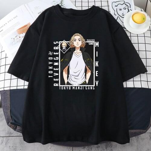 Oversized Harajuku Women T Shirts Summer Short Sleeve Loose Casual Streetwear Tee Shirts Tokyo Revengers Anime Print T-shirt