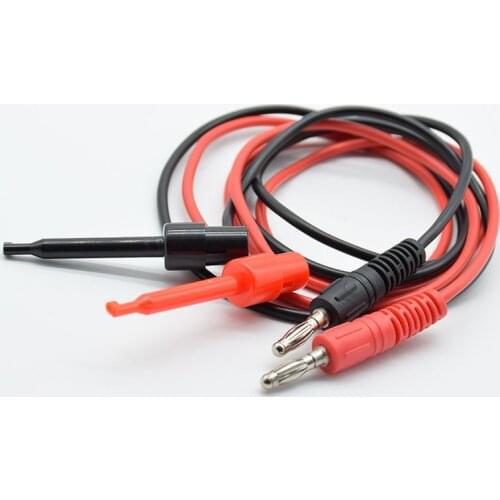 1 pair High Quality 1M Long Multimeter Dual Test Hook Clip to Male Banana Plug Cable