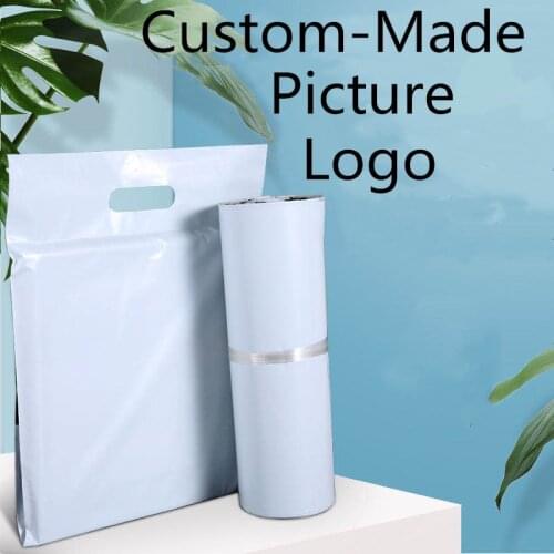 10pcs Printed Tote Bag Express Bag With Handle Courier Bag Self-Seal Adhesive Thick Waterproof Plastic Poly Envelope Mailing Bag