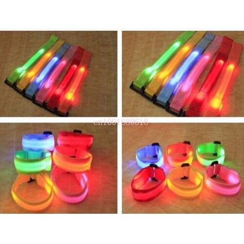 100 pcs/lot Free shipping Lovers outdoor sports led arm band flash led wrist straps safety product for adults kids