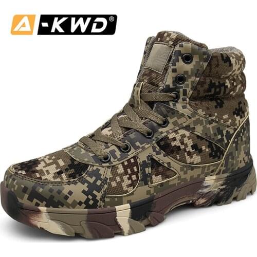 2019 Fashion Camouflage Men Snow Boots High Tops Botas Militares Hombre Snow Boots Combat Men Snowboots Lace-up Winter Boots Men