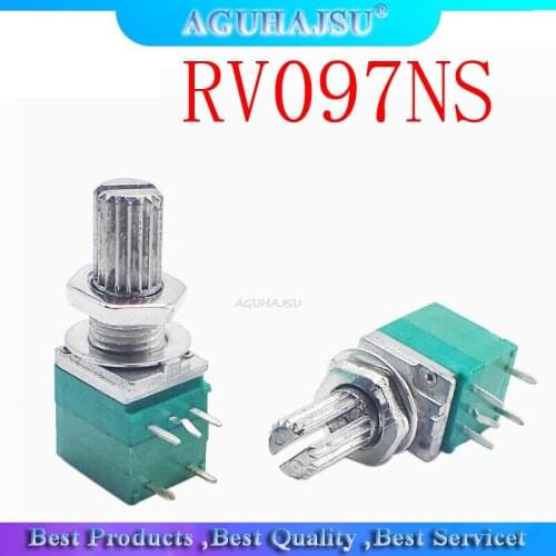 5pcs RV097NS 5K 10K 20K 50K 100K 500K B5K with a switch audio 5pin shaft 15mm amplifier sealing potentiometer