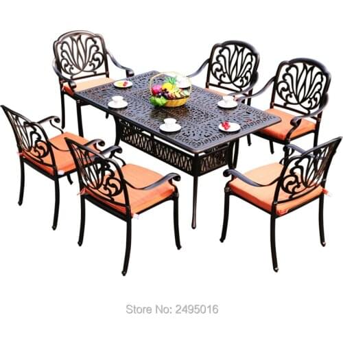 7-piece cast aluminum patio furniture Outdoor furniture transport by sea