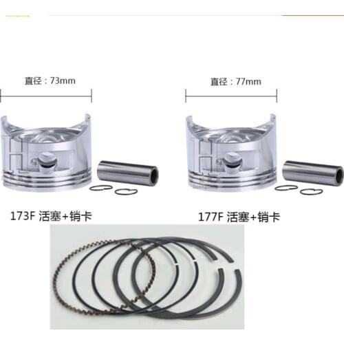 73mm 77mm Piston Assembly with Piston Pin Piston Ring Circlip for Chinese Honda Diesel Engine Generator Parts 173F 177F GX270