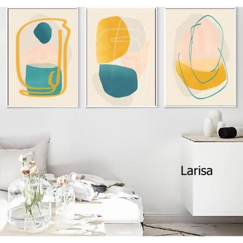 Abstract Canvas Wall Art Modern Home Decoration Pictures for Home Design Geometric Poster for Living Room Decor Frameless