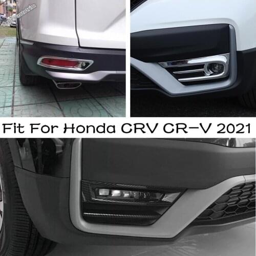 Car Exterior Front / Rear Fog Lights Lamp Cover Trim Foglight Shade Frame Bezel Decorations For Honda CRV CR-V 2021 Accessories
