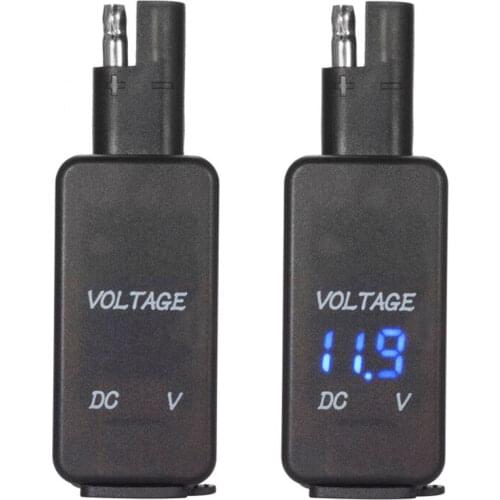 Car 12V-24V Dual USB Cable Adapter Waterproof Dual Port Power Socket Phone Tablet GPS Charger with Voltmeter for Motorcycle