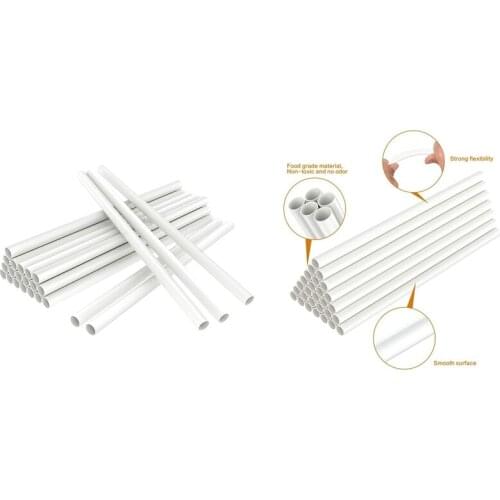 White Cake Dowel Rods For Tiered Cake Construction And Stacking Supporting Cake Round Dowels Straws 22 PCS