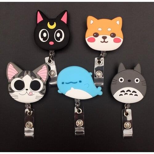 Cartoon Large Size Animal Style Retractable Badge Reel For Nurse&Doctor Card Holder Office&Hospital Supplies Boy&Girl Name Card