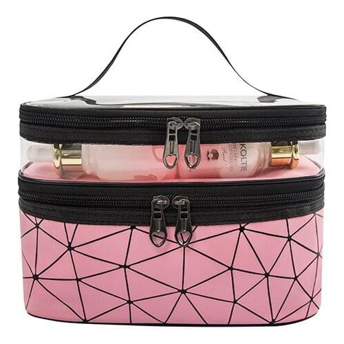 Brand Profession Rhombus Makeup Bag Women Cosmetic Bags Girl Toiletries bag Organizer Female Storage Make up Cases Necessaries