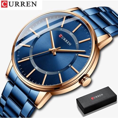 Watches Mens 2021 CURREN Top Brand Luxury Casual Steel Quartz Mens Watch Business Clock Male Sport Waterproof Reloj Hombre