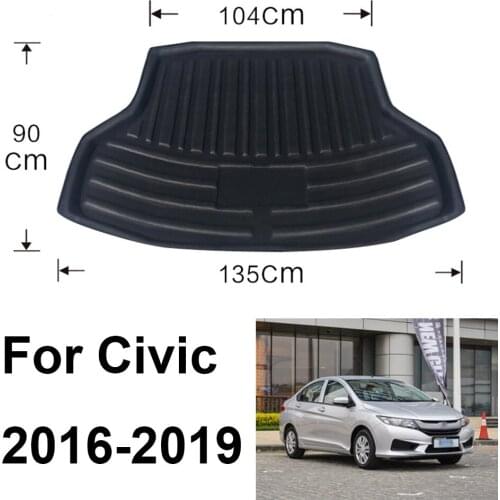 For Civic 2016-2019 + Auto Car Rear Boot Cargo Liner Tray Trunk Luggage Floor Carpet Carpets Pad Mat