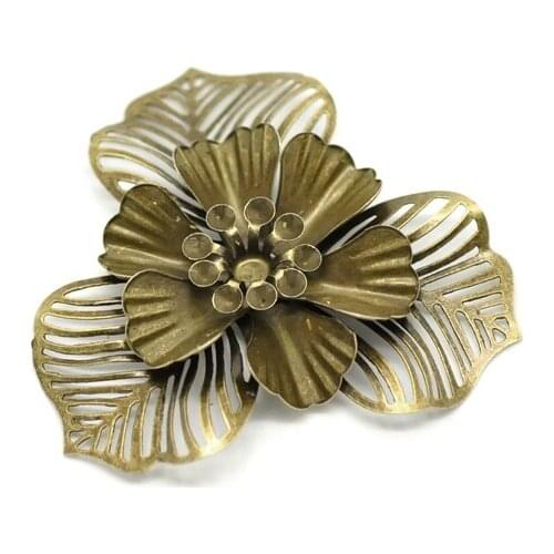 DoreenBeads Antique Bronze Filigree Flower Embellishment Findings 4.7cm(1-7/8"), sold per lot of 20 (B17634), yiwu