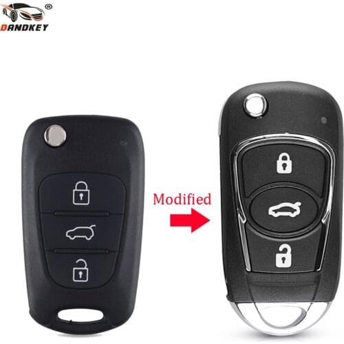 Dandkey Modified Flip Folding Remote Key Shell Fob Cover For Hyundai I20 I30 I40 I20 IX35 Solaris Sonata Elantra Accent Picanto