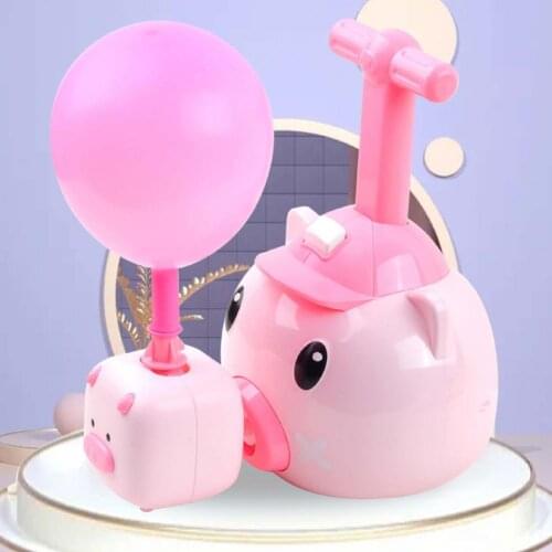 1 Set Interesting Vehicle Toy Smooth Surface Cartoon Pig Shape Early Education Eco-friendly Air Powered Car Toy for Children