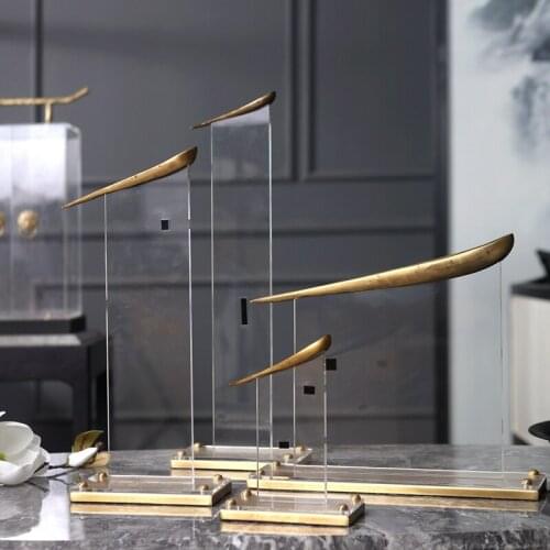 Jiangnan Water Pavilion Creative Freehand Acrylic Ornament Home Furnishing Villa Room Hotel Soft Entrance Decor Accessories