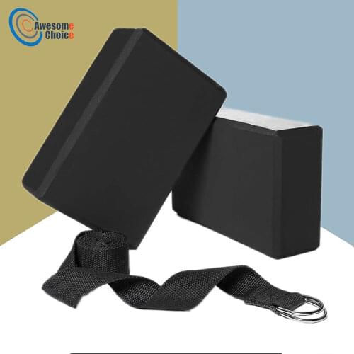 3 PCS Cotton Yoga Strap EVA Yoga Blocks Stability Blocks Yoga Strap Set for Yoga Pilates Meditation Block Fitness Equipment