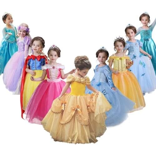 Girls Princess Costume Kids Halloween Cosplay Dress Up Children Christmas Carnival Clothes Christmas Dresses