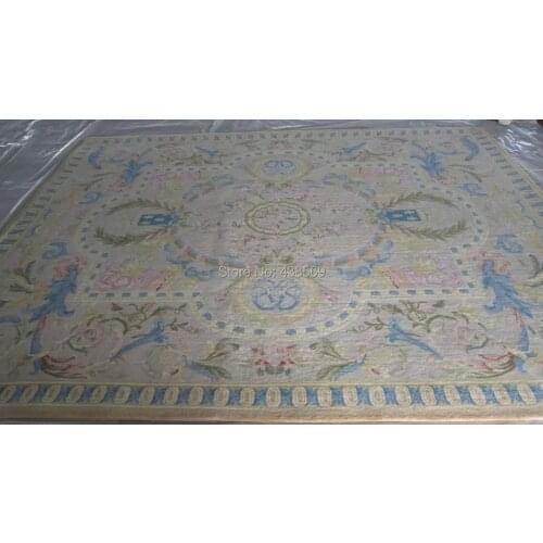 Free shipping 8'x10' 90 Line Royal Savonnerie rug hand knotted carpet for home decoration