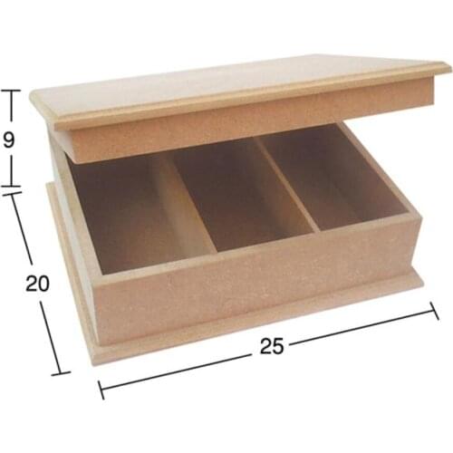 KU220 pcs set Flat Tea Box, Unpainted Mdf Box