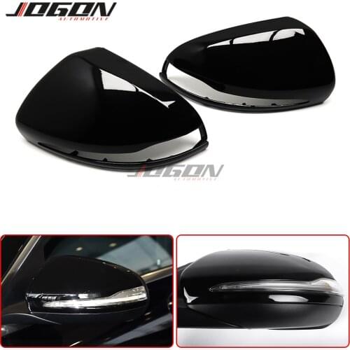 LHD Gloss Black Side Wing Rear View Rearview Mirror Cover Case Caps For Mercedes Benz C E S GLC Class W205 X253 W213 W222 W447