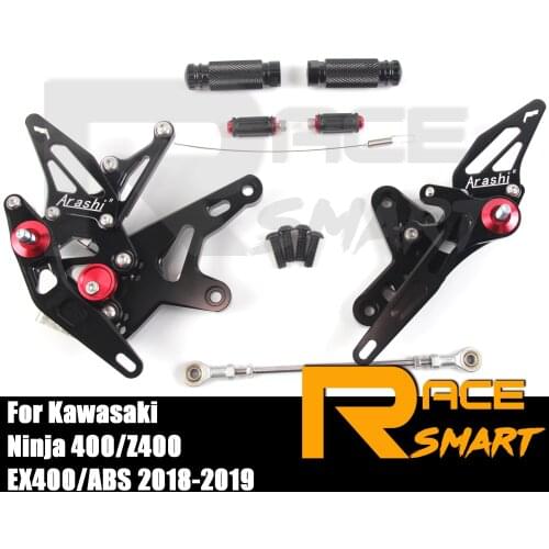 Motorcycle CNC Adjustable Rearset Front Footrests Foot Rest Pegs Pedal For KAWASAKI Ninja 400 2018 2019 2020 2021 Ninja400 18 19