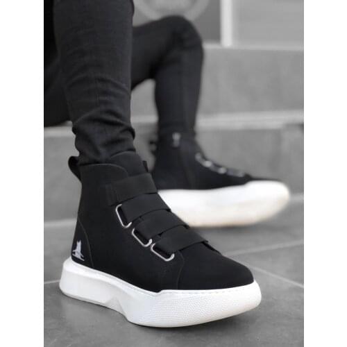BA0142 Band Men High Base Black Sports Boots