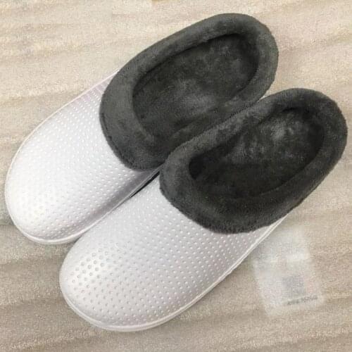 RH Original Men Warm Winter Garden Clogs Fur Home Garden Shoe EVA Flat Indoor Autumn Sandals Hole Shoes