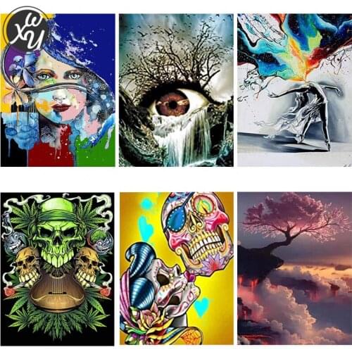 Abstract Diamond Painting Kit Cartoon Diamond Art Cross Stitch Kit Flowers Diamond Paintings Full Drill Landscape for Home Decor