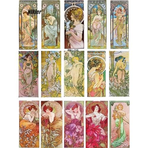 40 PCS\SET Alphonse Maria Muchas Song Series Decoration Painting Sticker Diy Ablum Diary Scrapbooking Label Stickers Stationery
