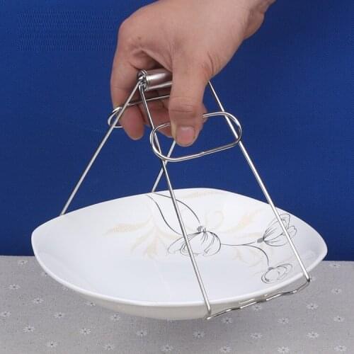 Stainless steel plate skid prevention Chuck dish sand pot take bowl Clip steamer Convenient