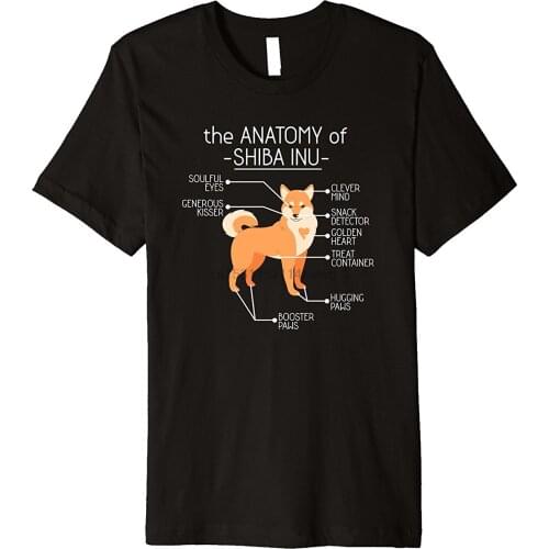 2020 New Short Sleeve Casual Anatomy of a Shiba Inu Tshirt Premium Shirt Summer Casual Man T Shirt Good Quality