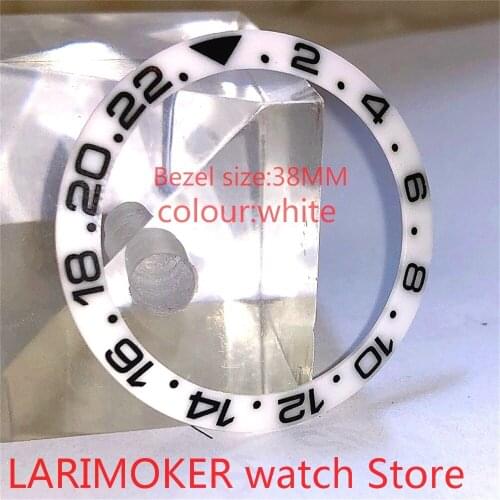 BLIGER brand new high-quality 38mm white black rotating glass bezel, suitable for 40mm self-winding mens watches