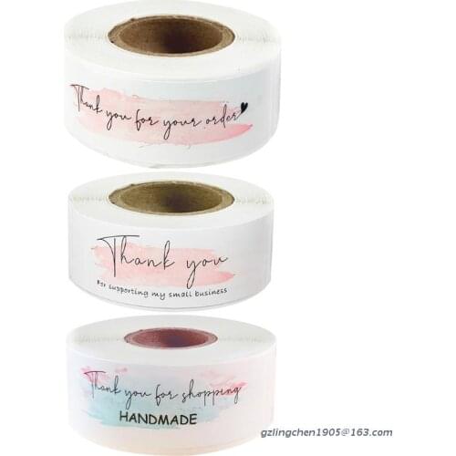 P8DE 120pcs Thank You for Your Order Sticker 1x3 Inch Labels for Envelope Sealing Small Business Decor Thanks Stickers Supplies
