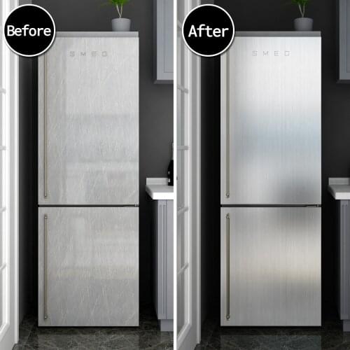 Silvery Vinyl Self Adhesive Wallpaper for Kitchen Appliance Peel and Stick Decal Refrigerator Dishwasher Sticker Home Decor Film