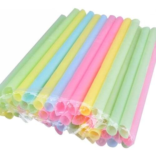 100Pcs Multicolor Disposable Pear Drinking Straws Shop Juice Sucker Sturdy Straight Drinks Straws Drink Accessories paille