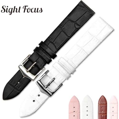 Thin Watchbands 10mm 12mm 14mm 16mm 18mm 20mm Genuine Leather Watch Band for Fossil Armani Strap Male Female Montre Cuir Correa