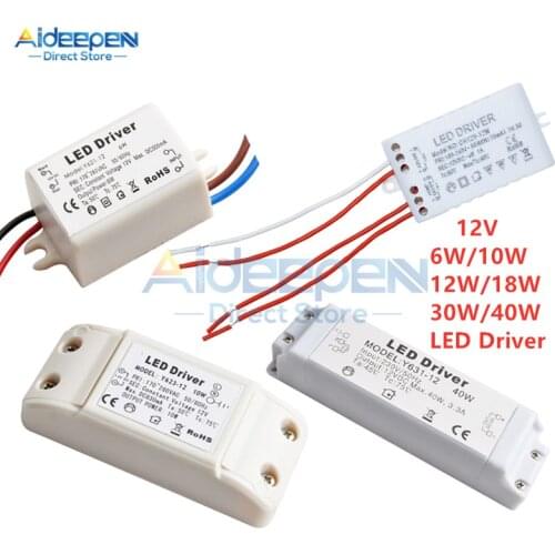 DC 12V 6W 10W 12W 18W 30W 40W 50/60Hz LED Driver Transformer High Quality Power Supply Adapter For Led Lamp LED Strip Downlight