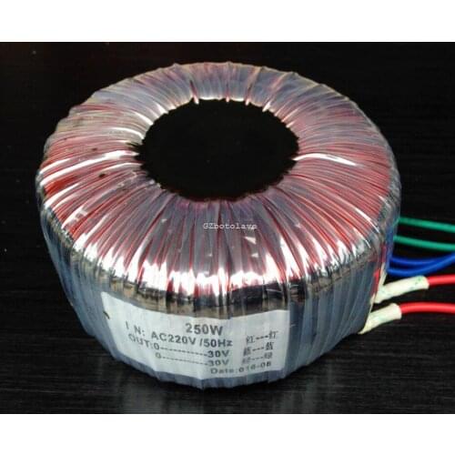 250W Oxygen free copper transformer A core transformer pure copper double 24V+single 14V double 22V double 30V for choose
