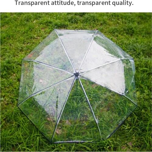 Lovely Transparent Automatic Open Close Fold Windproof Umbrella For Travel Women Sun Rain Auto Compact Windproof Style Umbrella