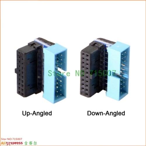 USB 3.0 20pin Male To Female Extension Adapter Up Down Angled 90 Degree For Motherboard Mainboard 1PC